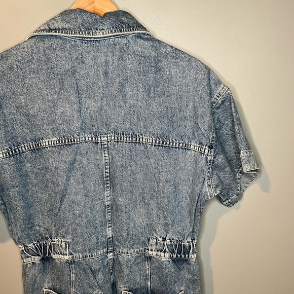 NWT Free People Marci Coverall Denim Jumpsuit Powder Blue - Picture 12 of 16